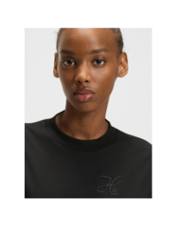 T-shirt à manches courtes vintage noir femme - Hugo