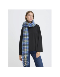 Echarpe à carreaux iamebella bleu vert femme - Ichi