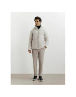 Doudoune courte à capuche redy beige homme - Izac