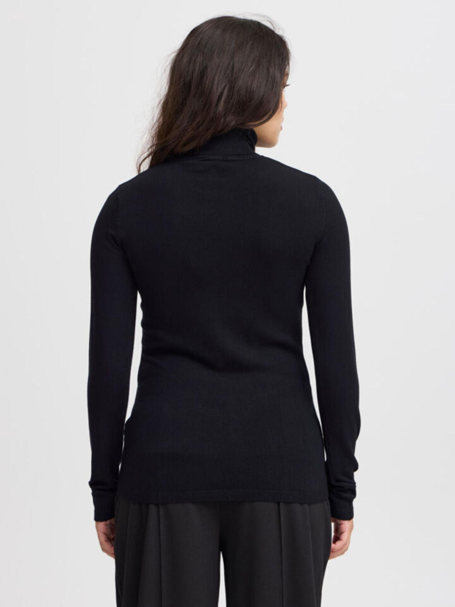 Pull fin col roulé mafa noir femme - Ichi