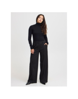 Pull fin col roulé mafa noir femme - Ichi