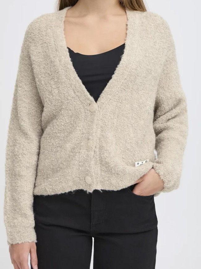 Gilet cardigan blarisa beige femme - Ichi