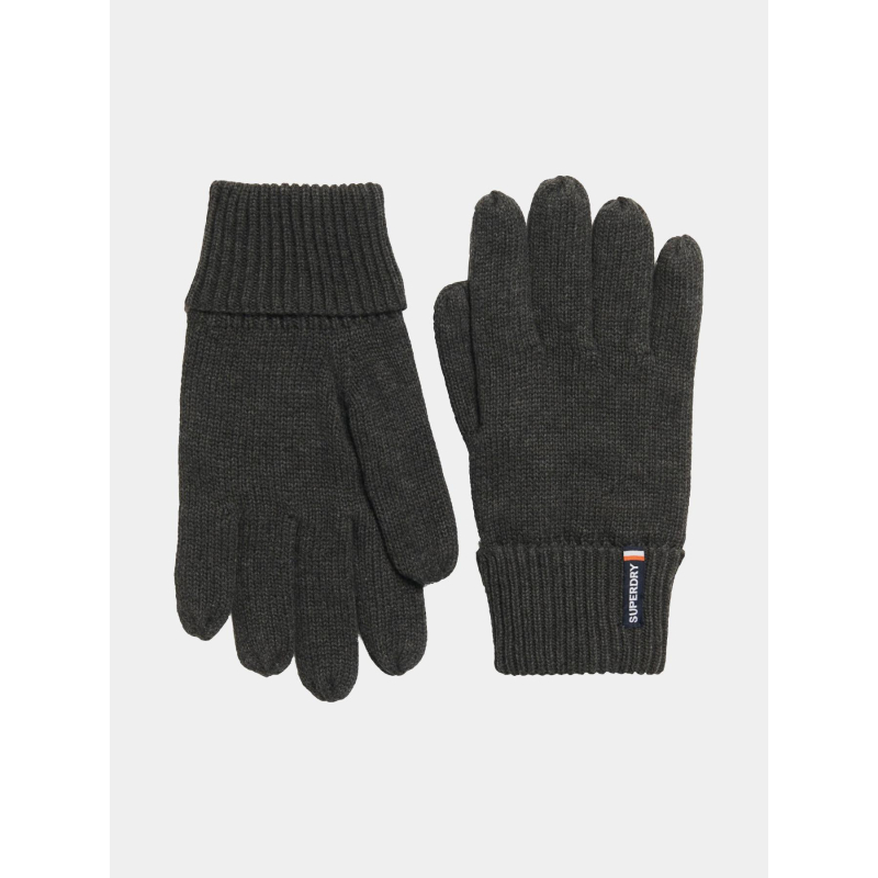 Gants en maille à logo essential gris homme - Superdry