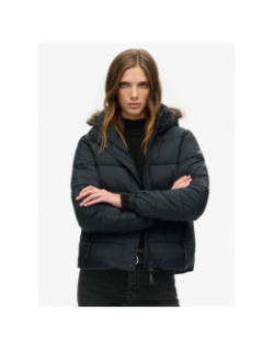 Veste courte à capuche mi-épaisse noir femme - Superdry