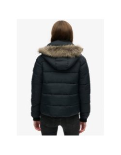 Veste courte à capuche mi-épaisse noir femme - Superdry