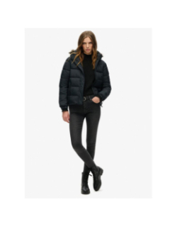 Veste courte à capuche mi-épaisse noir femme - Superdry