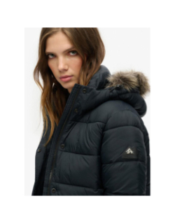 Veste courte à capuche mi-épaisse noir femme - Superdry