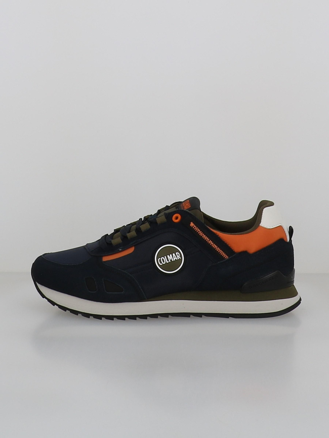 Baskets travis sport colors bleu marine kaki orange homme - Colmar