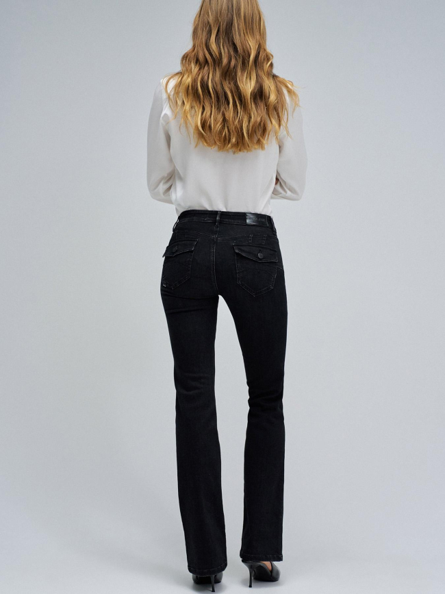 Jean wonder taille basse bootcut noir femme - Salsa