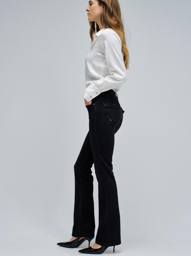 Jean wonder taille basse bootcut noir femme - Salsa