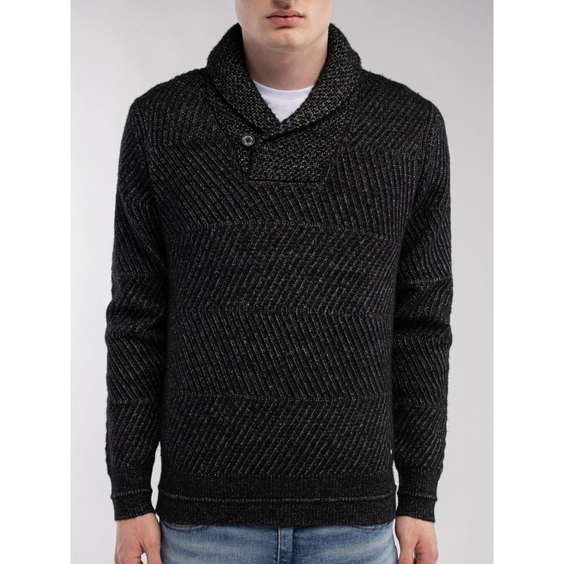 Pull robin noir chiné homme - Teddy Smith