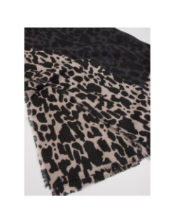 Echarpe léopard bicolore marta noir femme - Le Temps Des Cerises