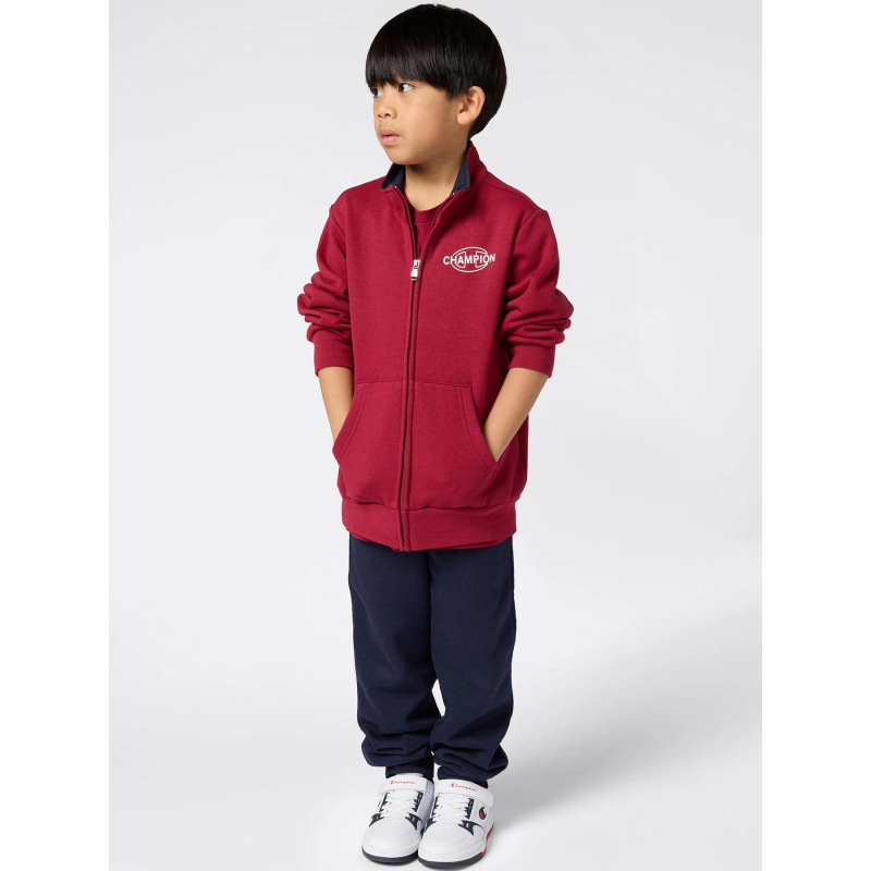 Ensemble sweat zippé et jogging bordeaux noir enfant - Champion