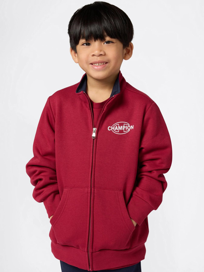 Ensemble sweat zippé et jogging bordeaux noir enfant - Champion