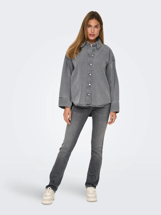 Veste en jean oversize sophie gris femme - Only