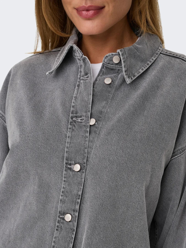 Veste en jean oversize sophie gris femme - Only