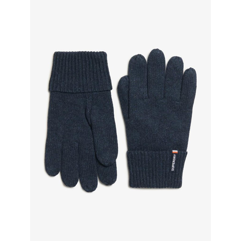 Gants en maille à logo essential bleu marine homme - Superdry