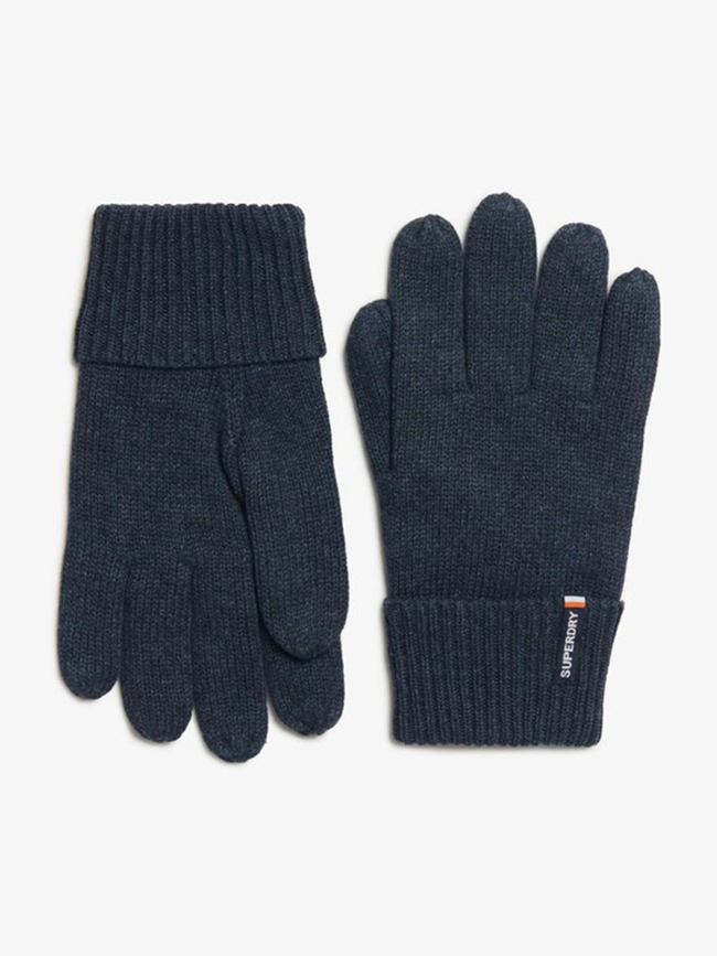 Gants en maille à logo essential bleu marine homme - Superdry