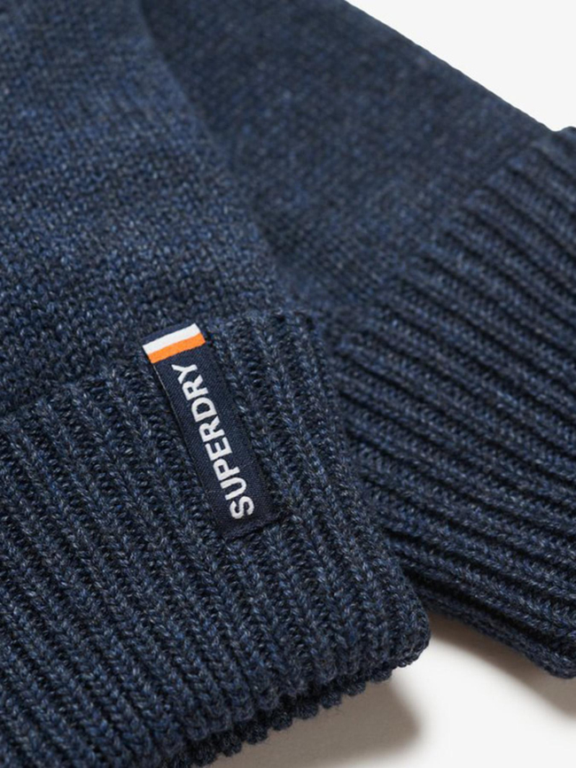 Gants en maille à logo essential bleu marine homme - Superdry