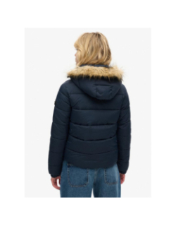 Veste courtes à capuche mi-épaisse bleu marine femme - Superdry