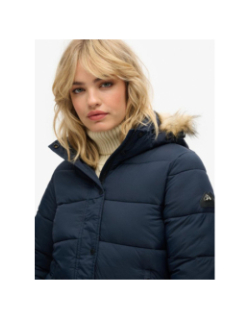 Veste courtes à capuche mi-épaisse bleu marine femme - Superdry