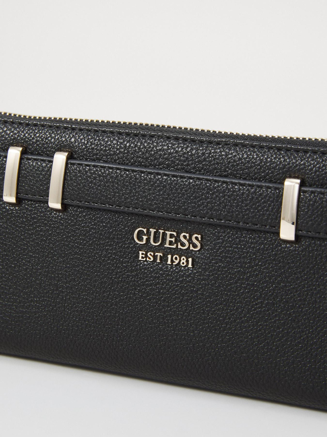 Portefeuille laurel medium large zip noir femme - Guess