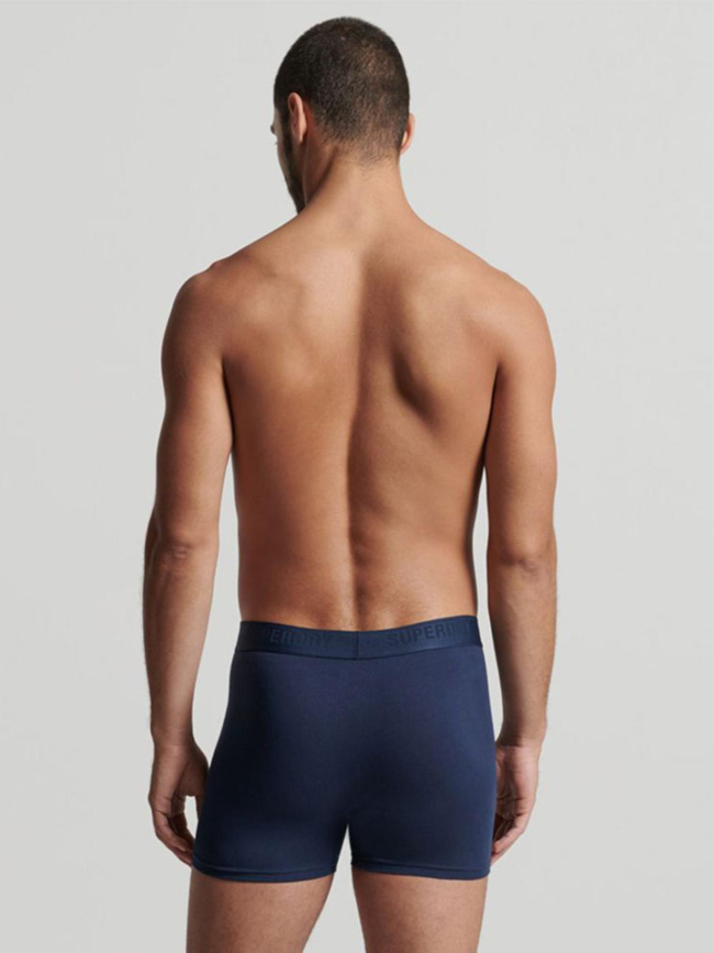 Pack de 3 boxers en coton bleu marine homme - Superdy