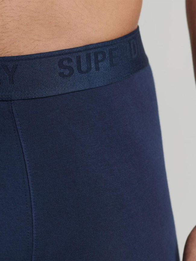 Pack de 3 boxers en coton bleu marine homme - Superdy
