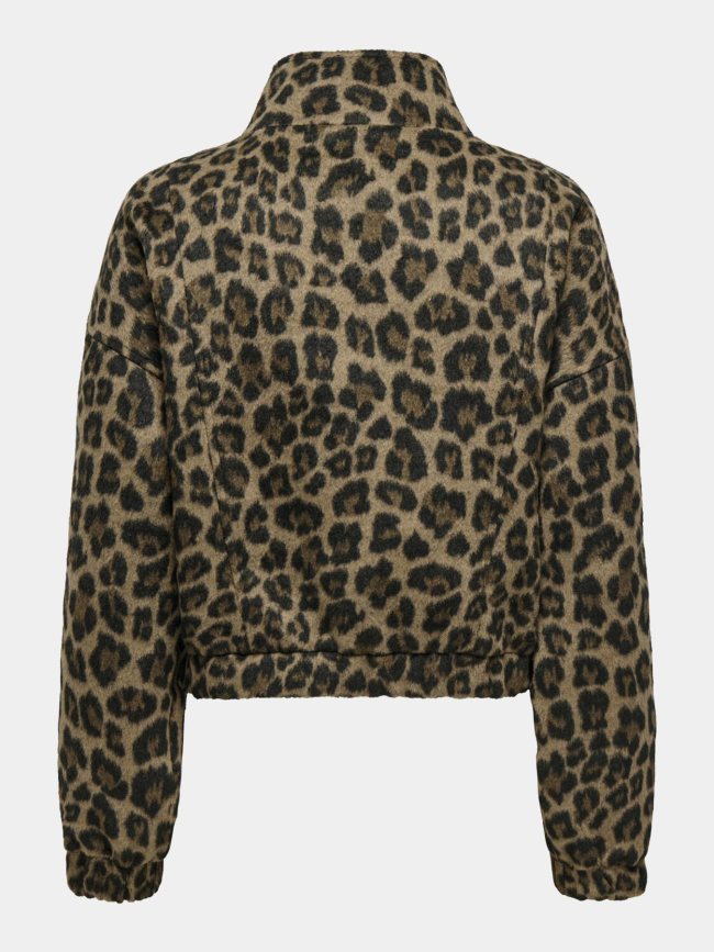 Veste courte léopard emilia marron femme - Only