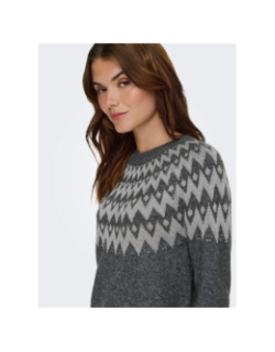 Pull fry glitter gris femme - Only