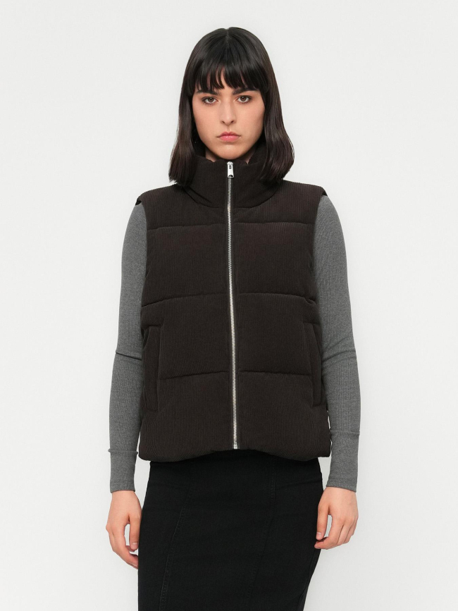 Doudoune sans manche velours côtelé debra noir femme - Vero Moda