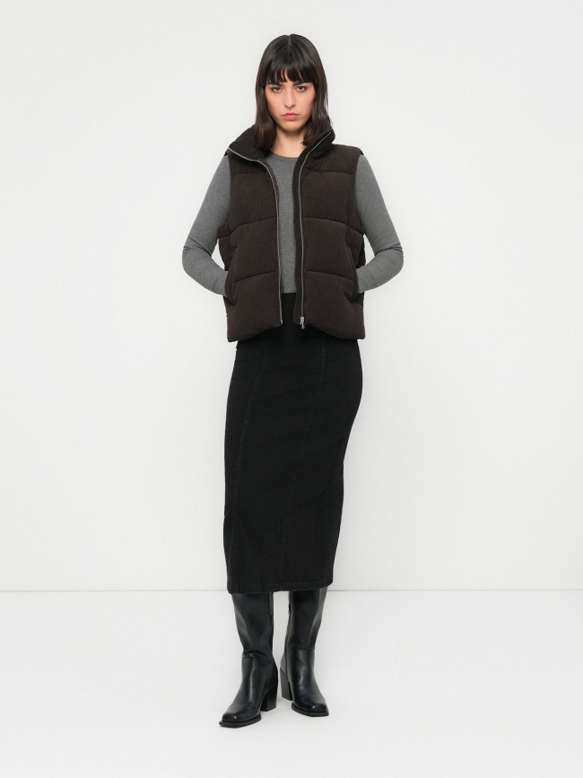 Doudoune sans manche velours côtelé debra noir femme - Vero Moda