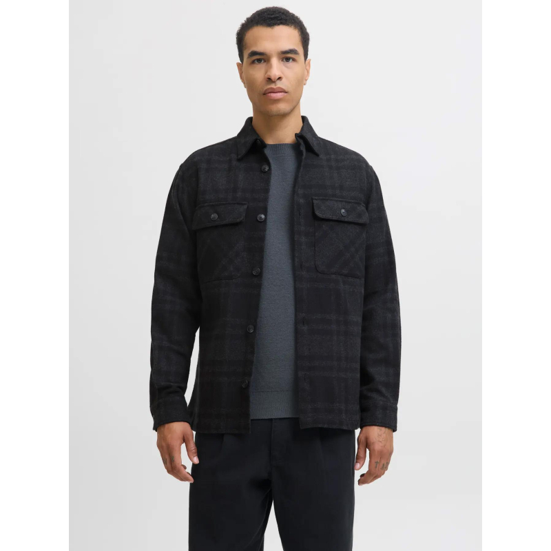 Chemise en coton regular fit jprayle noir homme - Jack & Jones