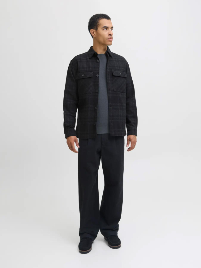 Chemise en coton regular fit jprayle noir homme - Jack & Jones