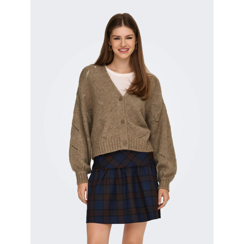 Gilet cardigan laya marron femme - Only