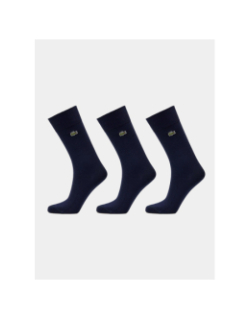Pack de 3 paires de chaussettes montantes bleu marine homme - Lacoste