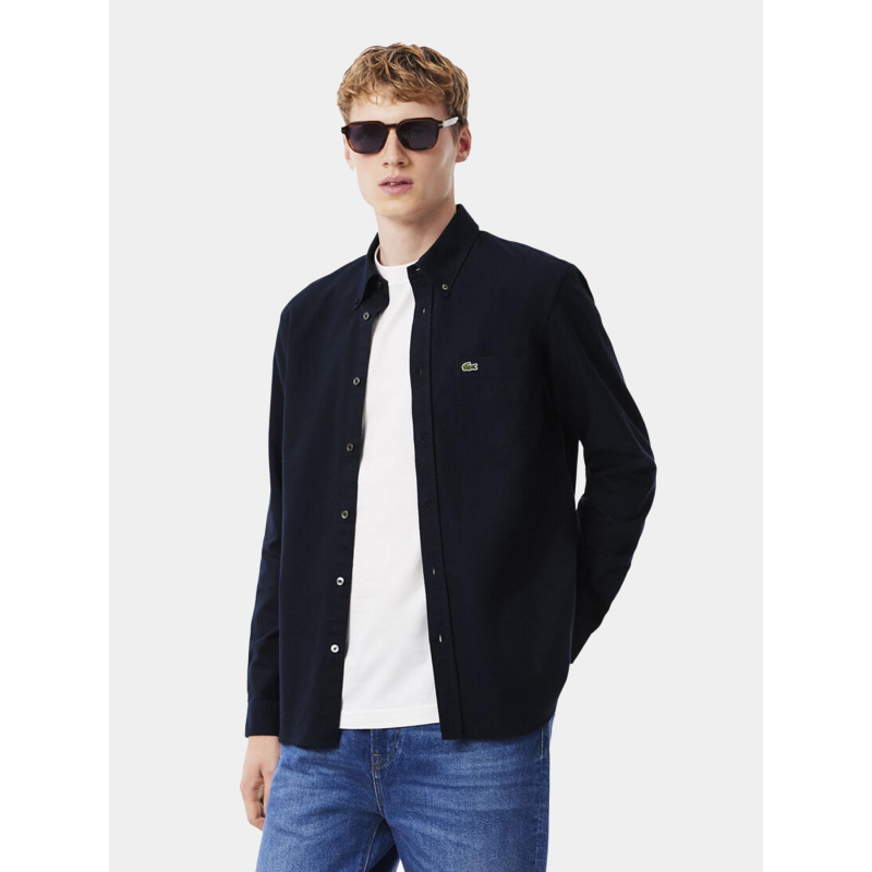 Chemise regular fit oxford bleu marine homme - Lacoste