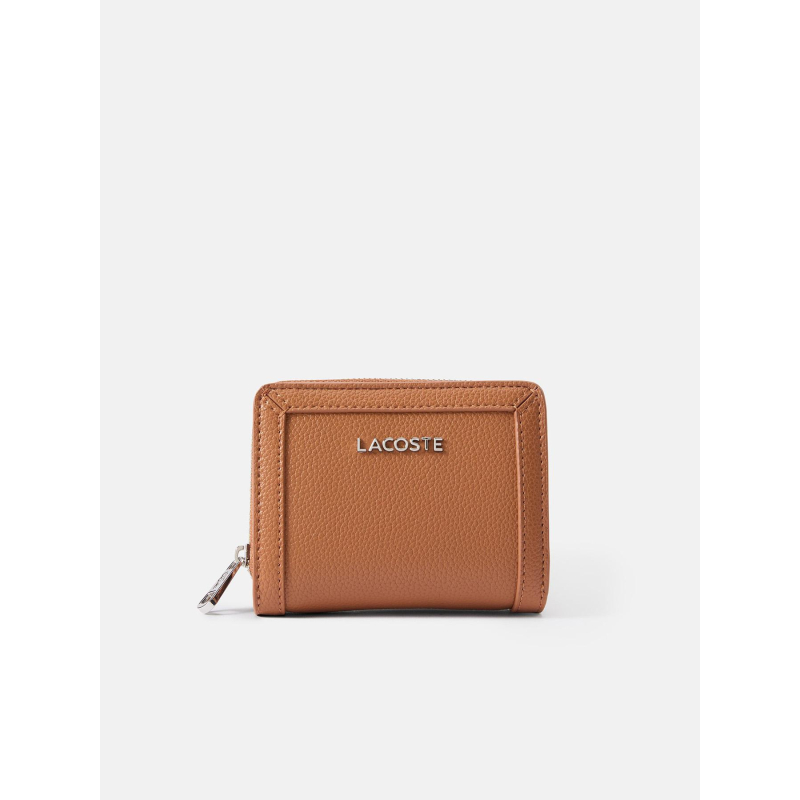 Portefeuille texturé marron clair femme - Lacoste