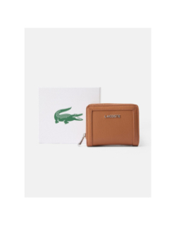 Portefeuille texturé marron clair femme - Lacoste
