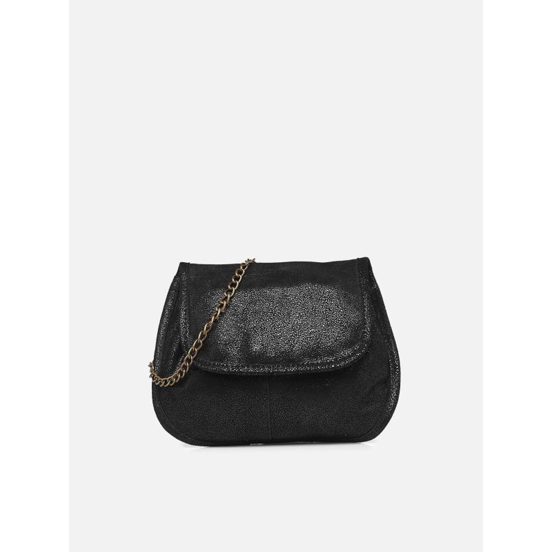 Sac bandoulière en cuir brillant pcjulia noir femme - Pieces