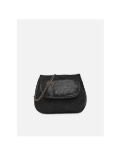 Sac bandoulière en cuir brillant pcjulia noir femme - Pieces