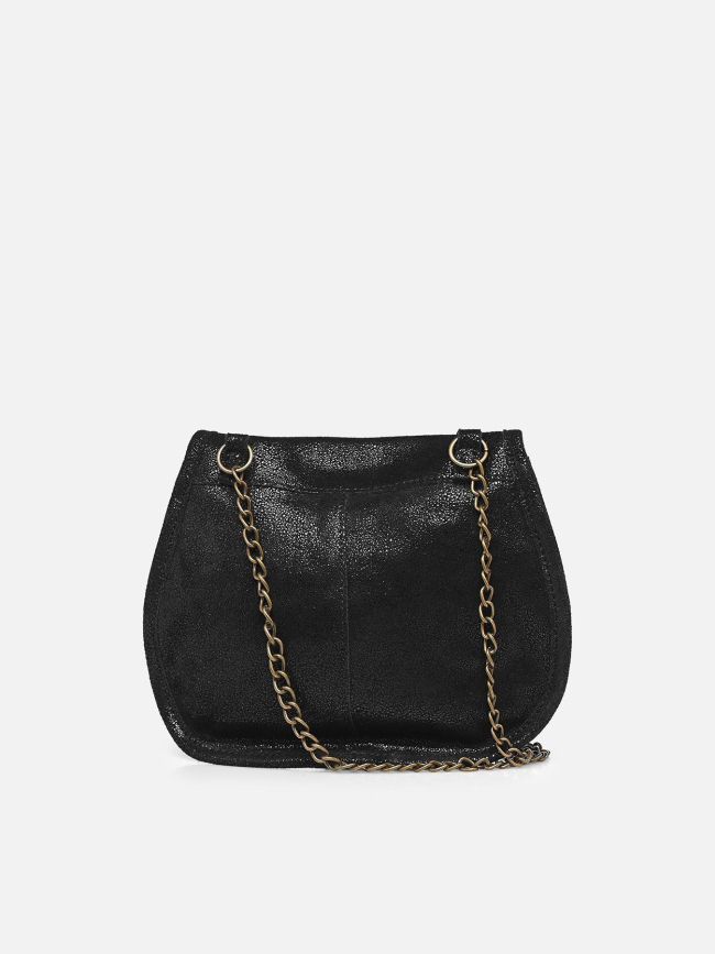 Sac bandoulière en cuir brillant pcjulia noir femme - Pieces