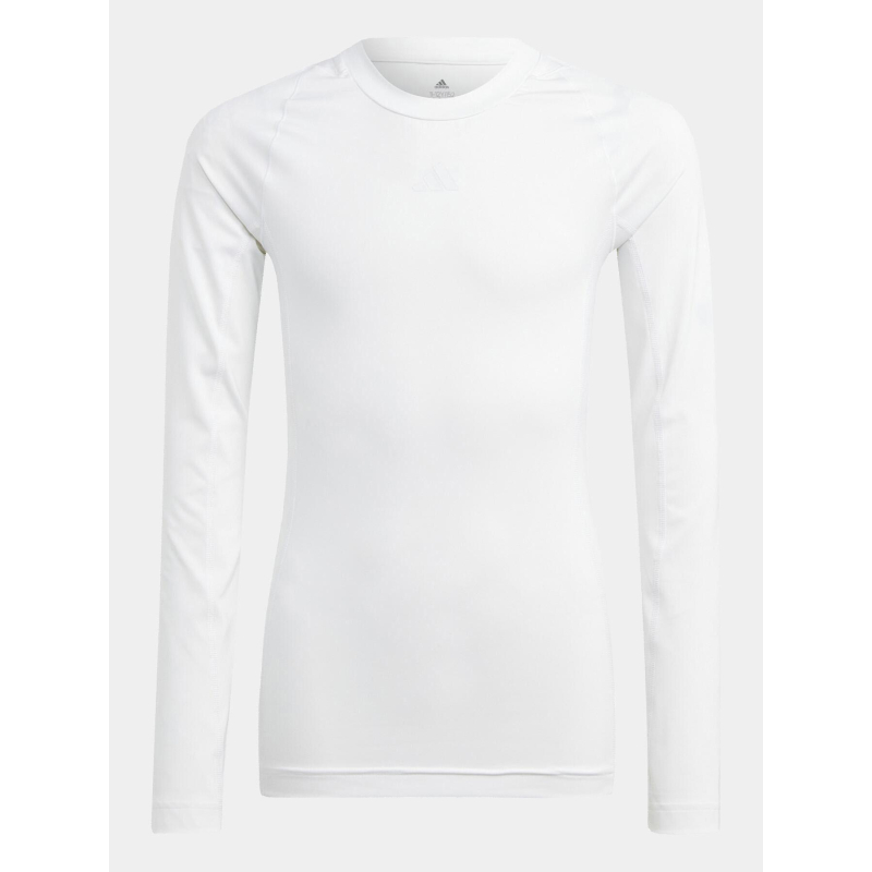 T-shirt stretch slim fit à manches longues blanc enfant - Adidas