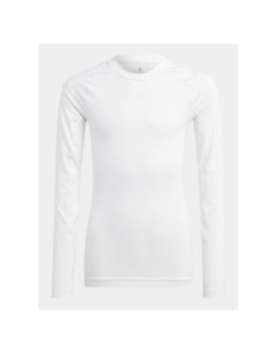 T-shirt stretch slim fit à manches longues blanc enfant - Adidas