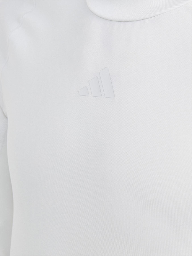 T-shirt stretch slim fit à manches longues blanc enfant - Adidas