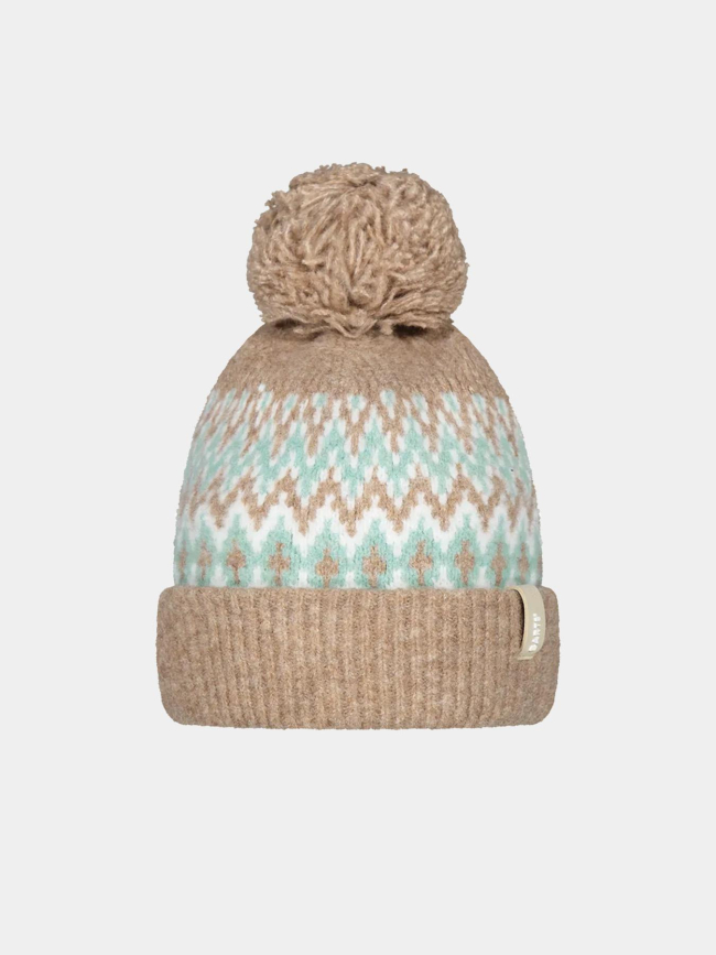 Bonnet à pompon nakarah marron bleu femme - Barts