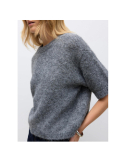 Pull manche courte tessa gris femme - Aware