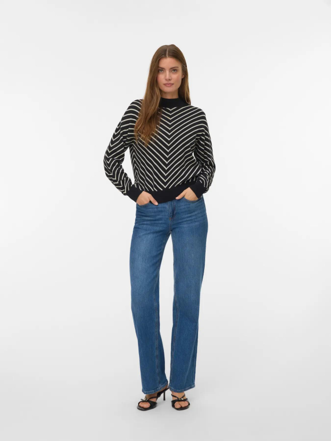 Pull fin rayé capricorn noir femme - Vero Moda