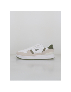 Baskets t-clip set blanc kaki homme - Lacoste