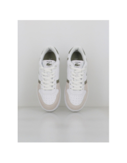 Baskets t-clip set blanc kaki homme - Lacoste